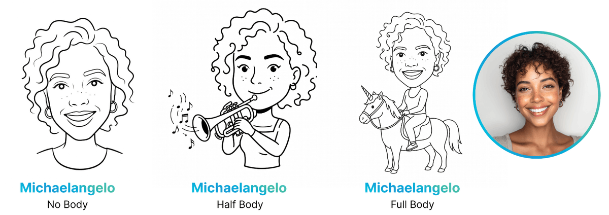 Michelangelo drawings compared with no body, half body and full body framing