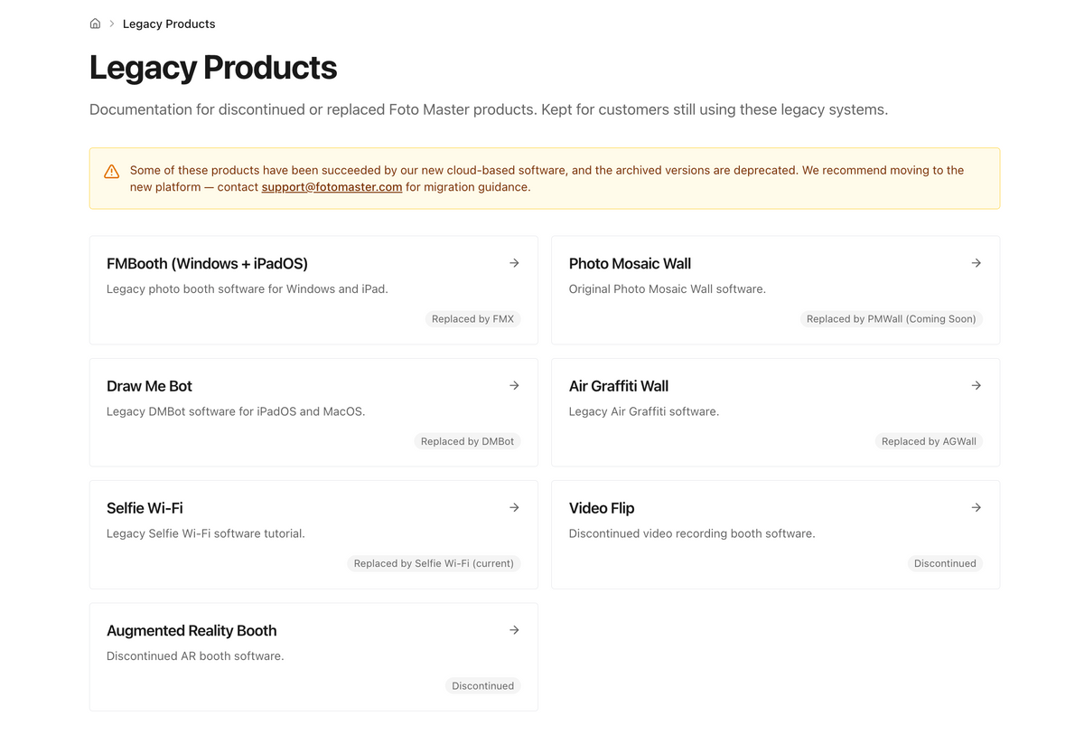 Archived guides for legacy Foto Master products and software