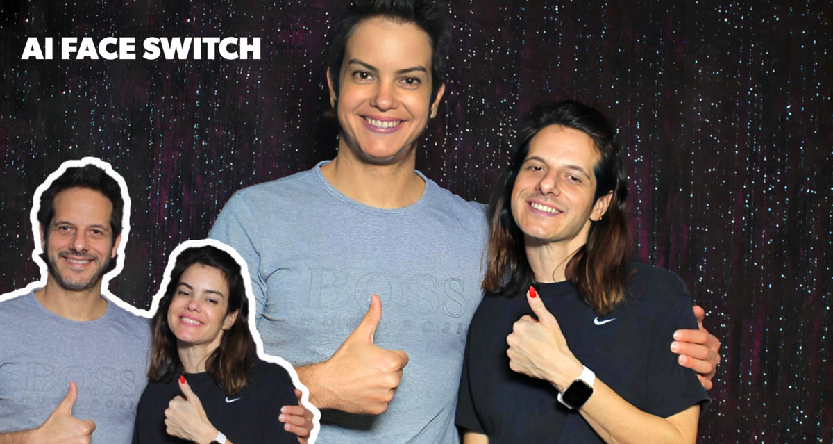 Group photo transformed by AI Face Switch in AGWall