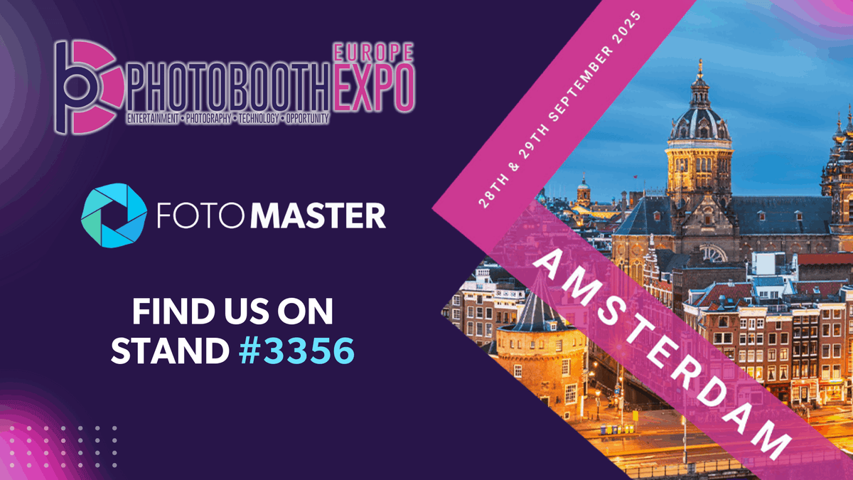 Foto Master invitation to stand 3356 at Photo Booth Expo Europe 2025 in Amsterdam