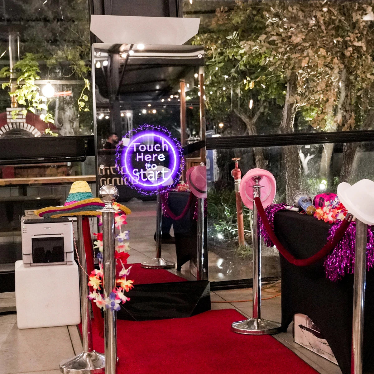 Modern open-air Mirror photo booth setup for booths business owners