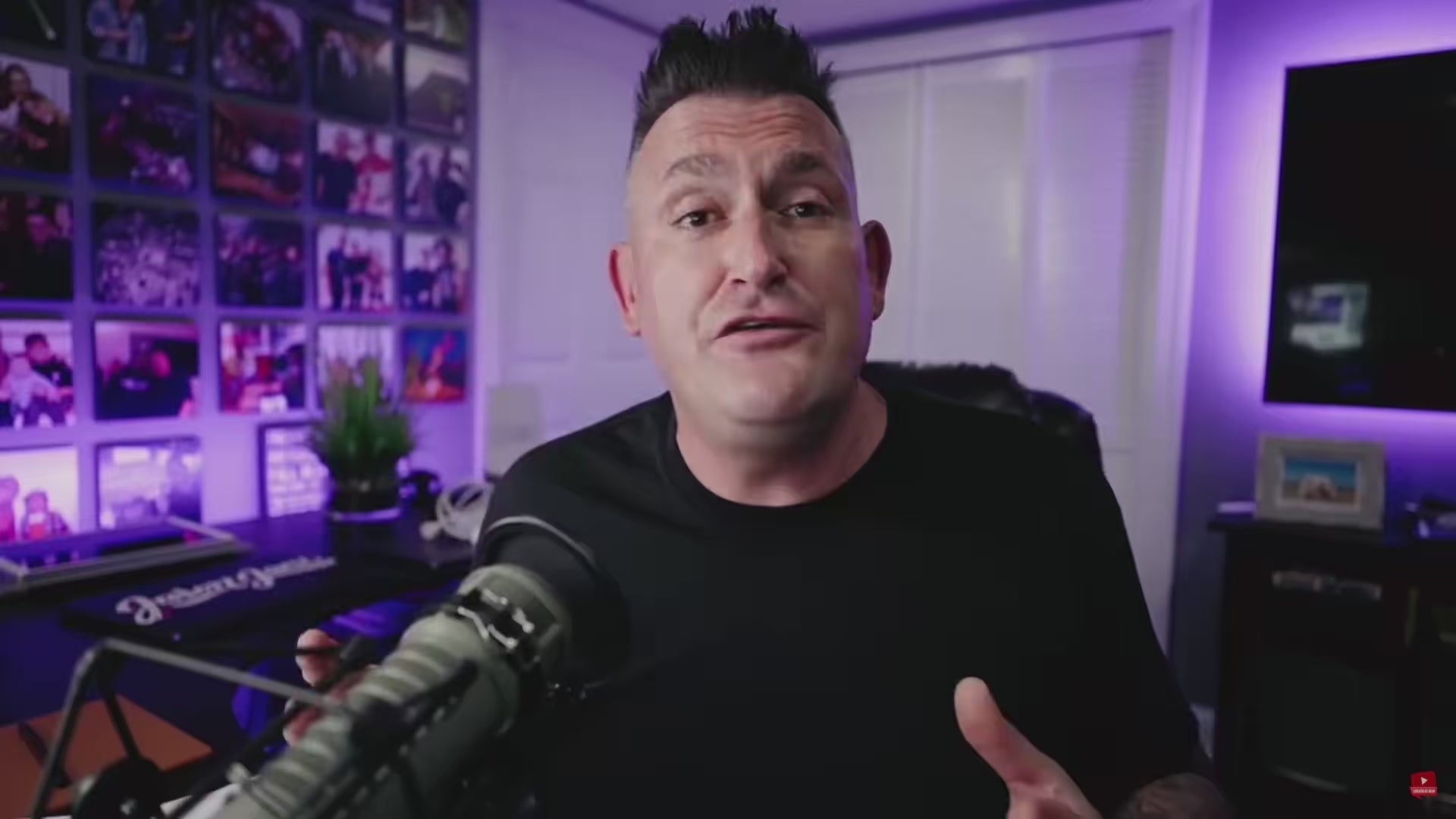 Man with styled dark hair (Jason Jani) of SCEEventGroup speaking into a mic in studio setup about photo booth business.
