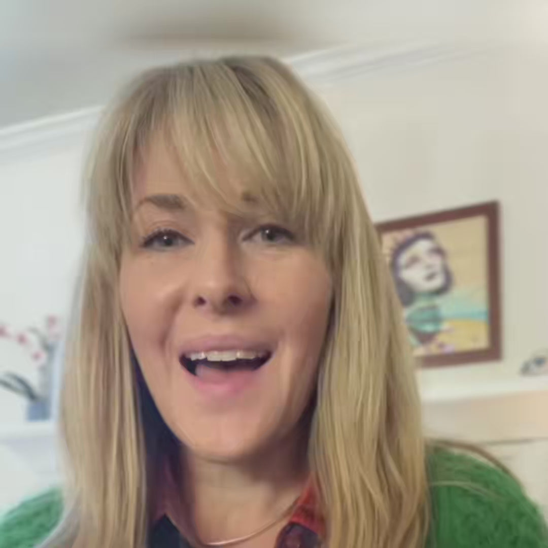 Smiling woman with long blonde hair (Sonya Louise) of Red Fox Photo Booth sharing photo booth experience in indoor setting.