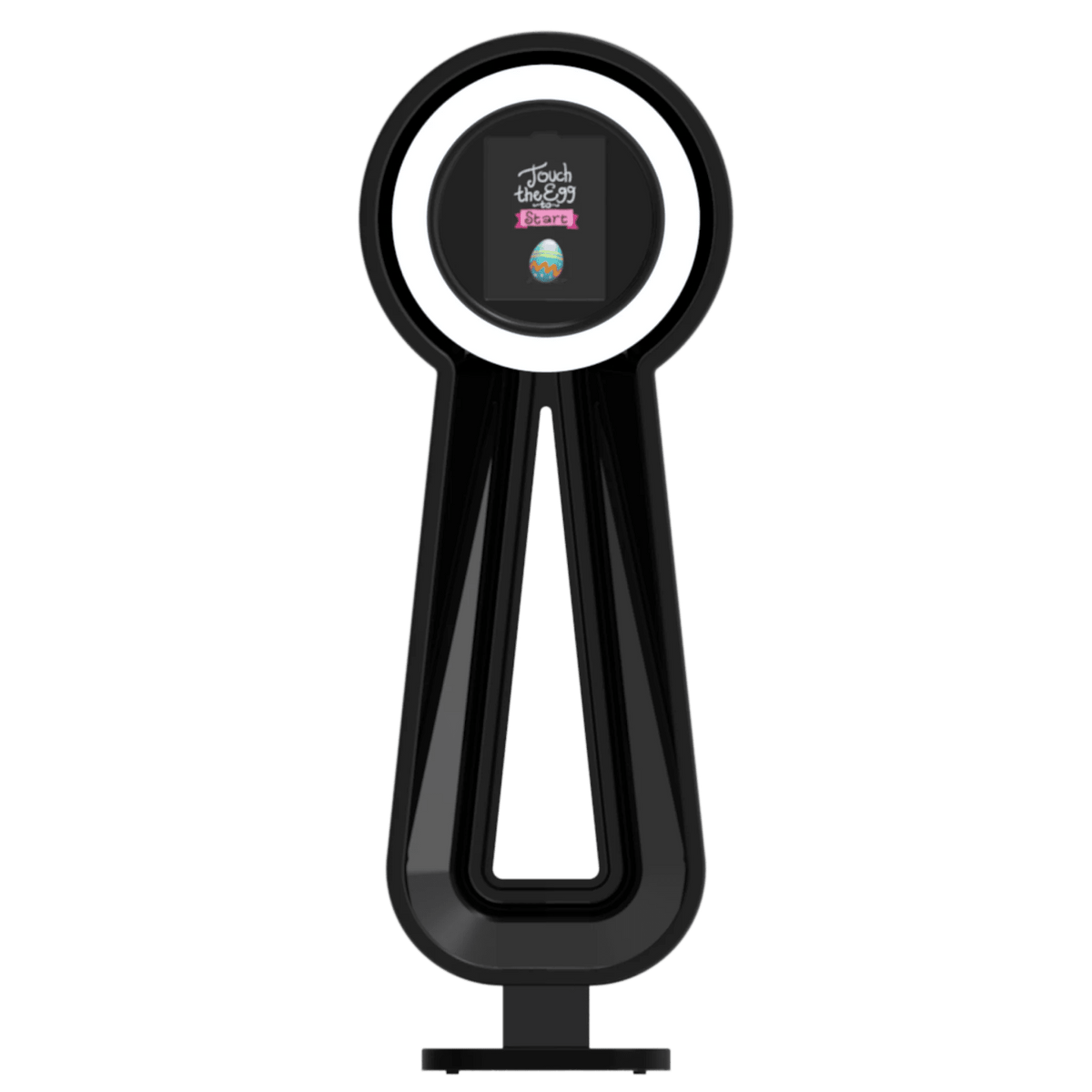 Pylon iPad Booth: portable ipad photo booth with customizable logo and vibrant LED ring.