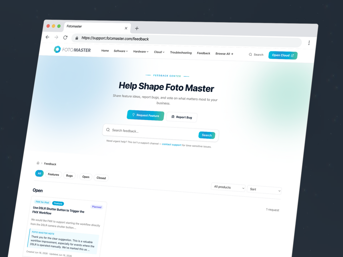 Community ideas and voting in the Foto Master Feedback Center