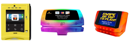 Nayax, Intercard and Embed cashless payment readers for pay-per-play attractions