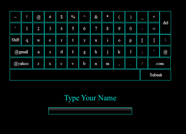 On-screen keyboard collecting a guest name for a personalized AI prompt
