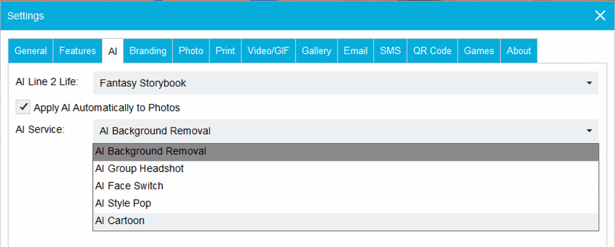 AI feature selection in AGWall settings
