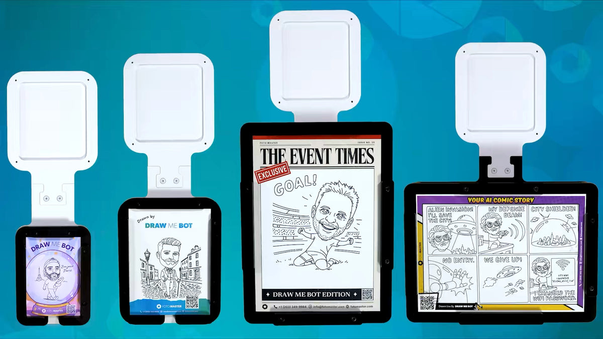 Adjustable Draw Me Bot paper platforms for different drawing sizes