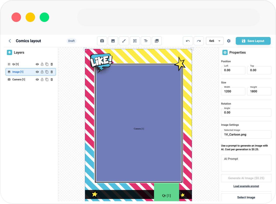 The WYSIWYG Layout Builder in Foto Master Cloud