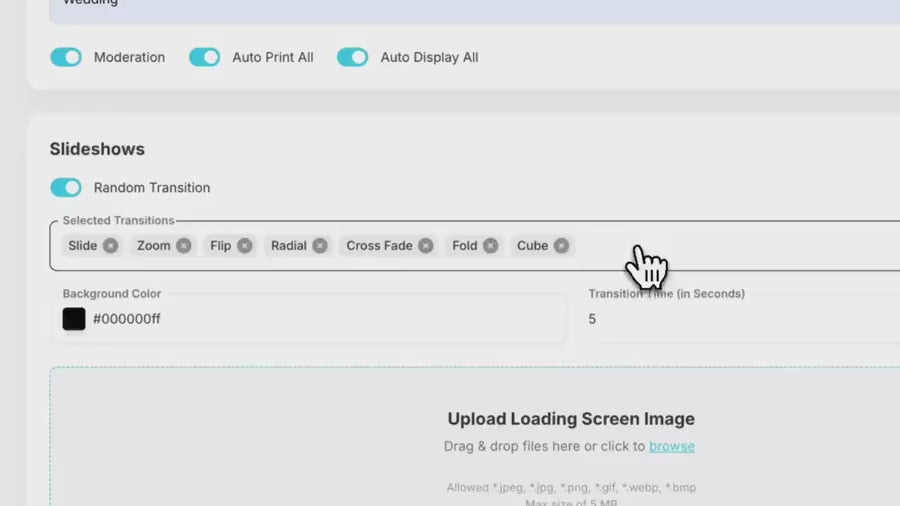 <strong>Slideshow Settings</strong>