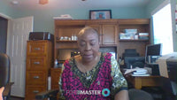 Client testimonial recorded at home office, featuring Pamela Laudermill of Parties Outta Sight praising Foto Master’s photo booth solutions