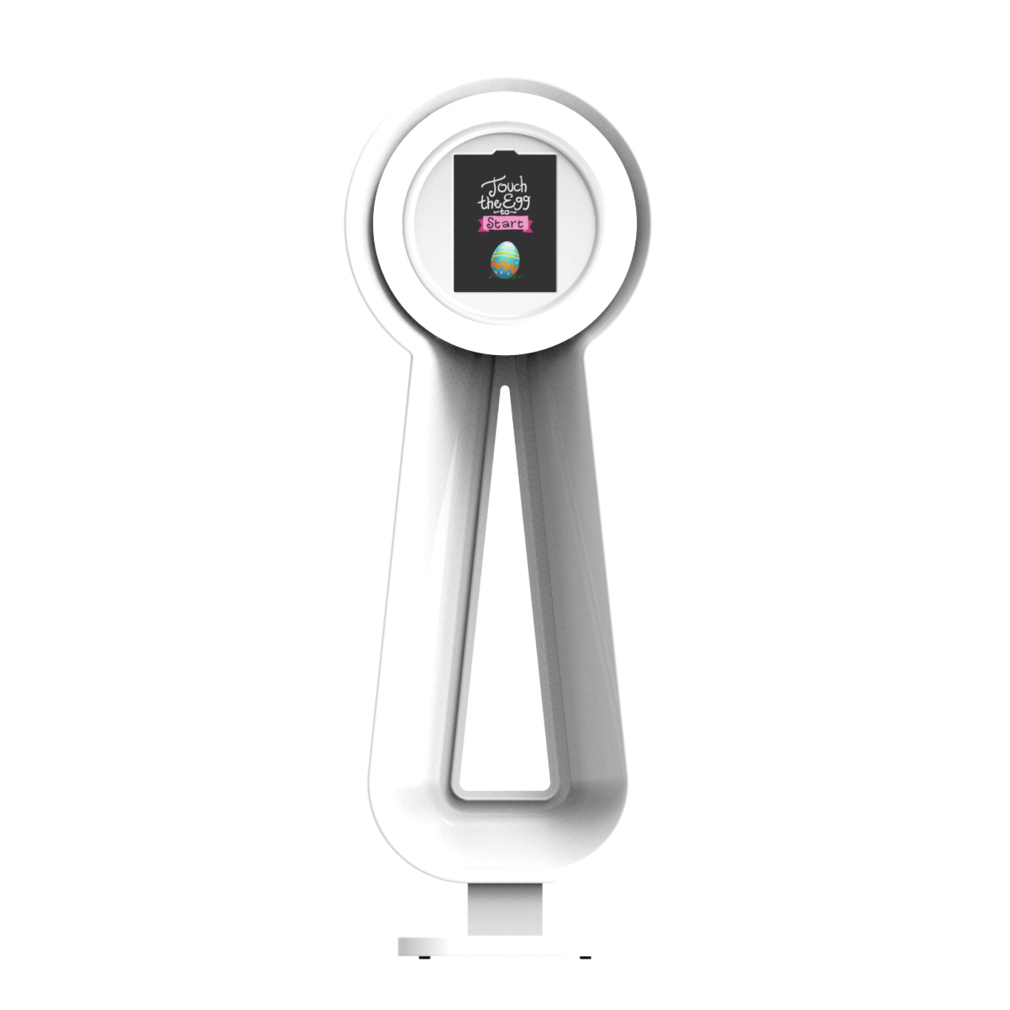 Pylon iPad Booth: portable ipad photo booth with customizable logo and vibrant LED ring.