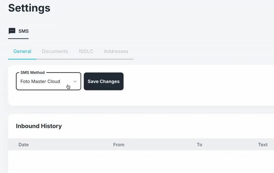 Switching between Foto Master Cloud SMS and Twilio in Cloud settings