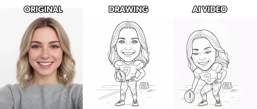 Guest photo transformed into an animated drawing of a drummer