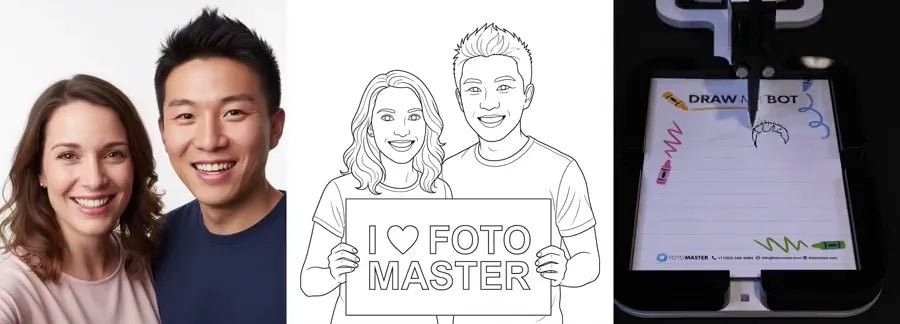 Donatello drawing a personalized portrait of a couple