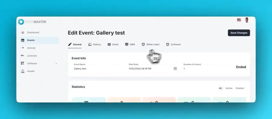 Assigning an FMSlide template to a Cloud event