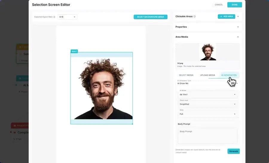 Generating custom Area Media for an FMX selection screen