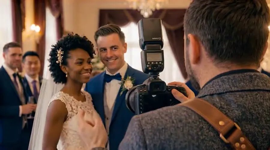 Event photographer capturing guest photos for Photo Mosaic Wall through AI Hot Folder