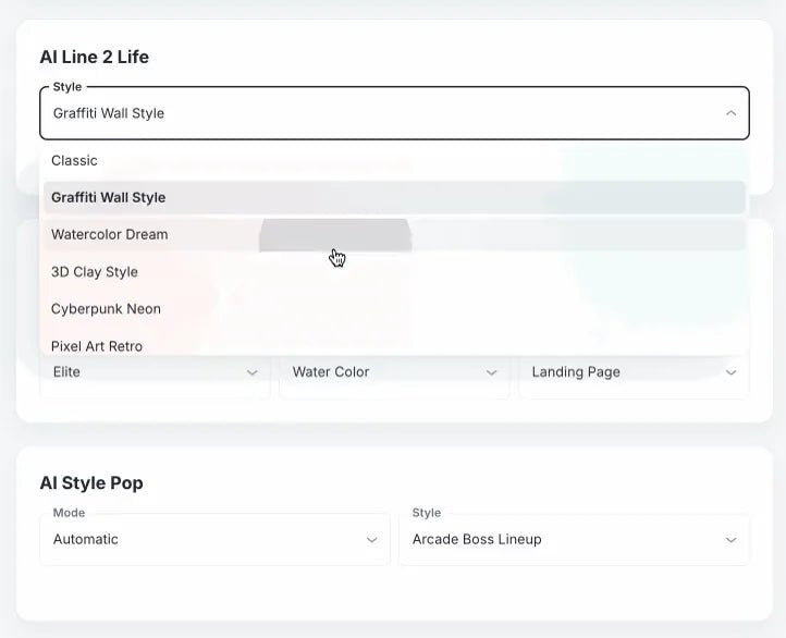 Selfie Wi-Fi AI settings for Line2Life, AI Headshot and Style Pop
