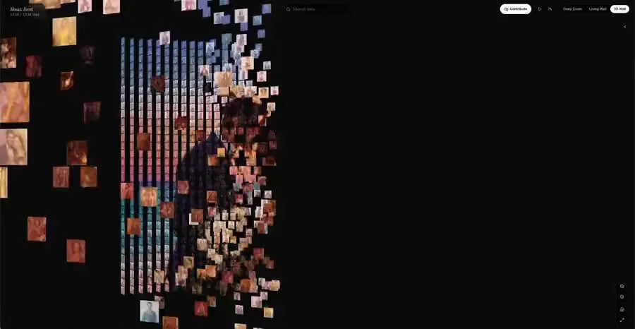 Virtual Mosaic displaying guest photos